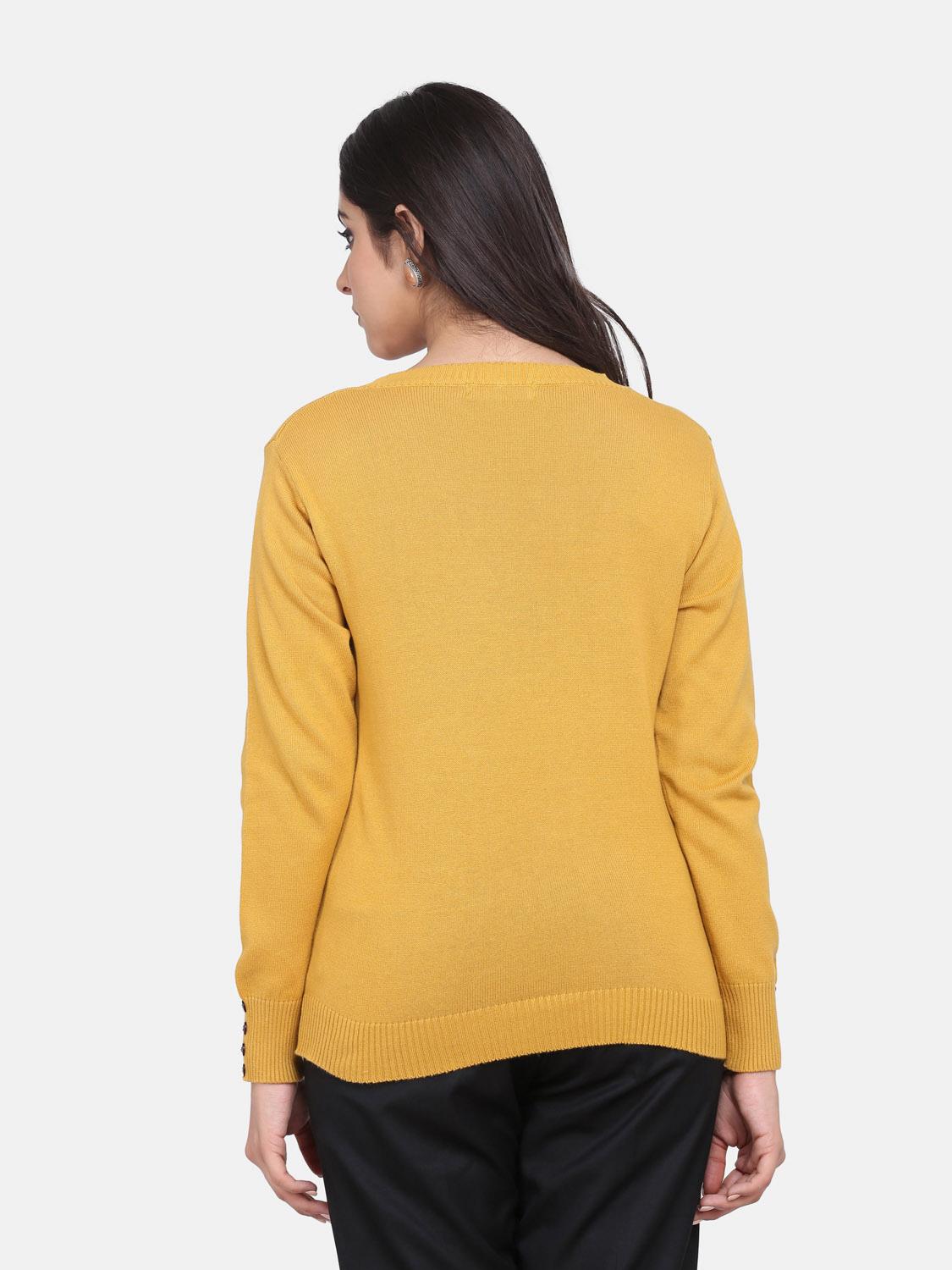 "wear this elegant mustard yellow sweater - 18039188 - Standard Image - 1