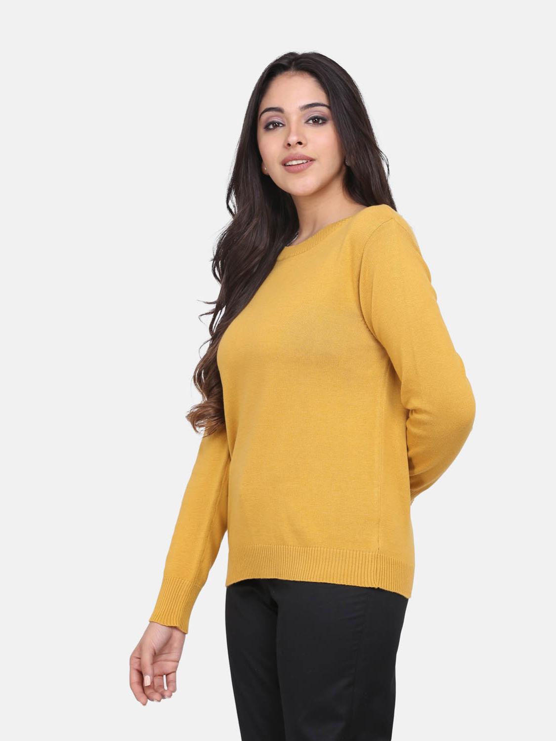 "wear this elegant mustard yellow sweater - 18039188 - Standard Image - 4