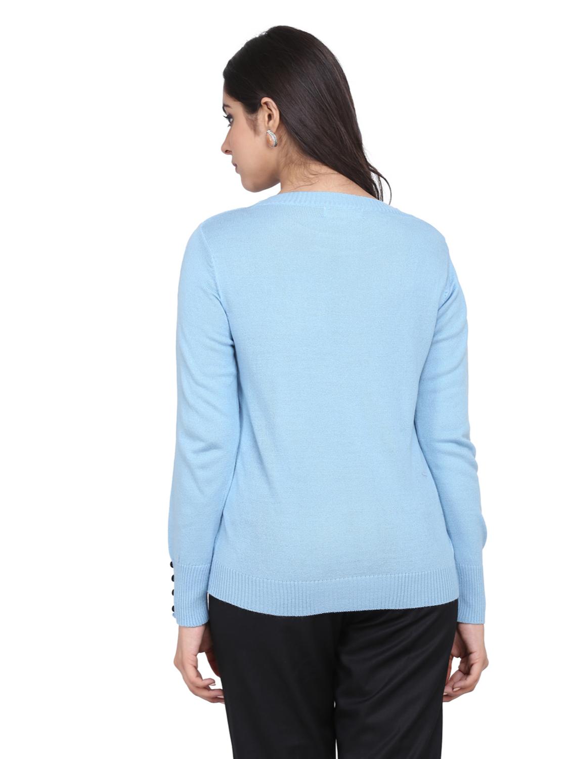 sky blue cotton wool pullover - 18039190 - Standard Image - 1