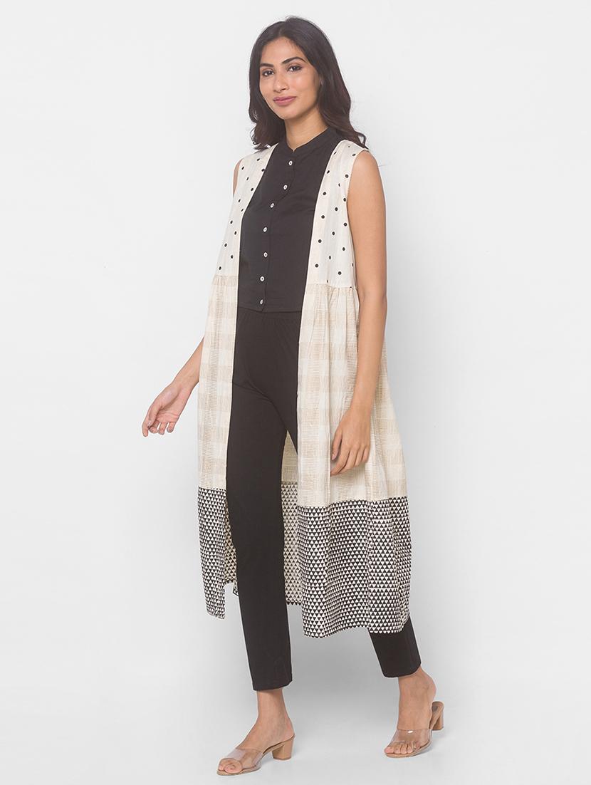 offwhite cotton aline kurta - 18039543 - Standard Image - 1