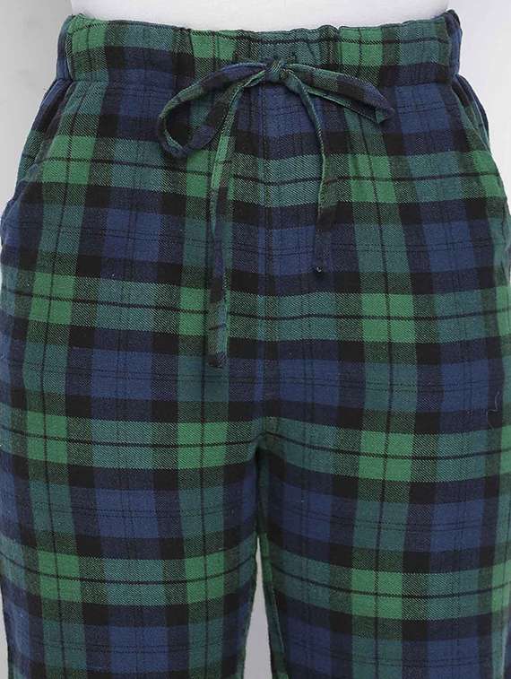 drawstring waist checkered pajama - 18039744 - Standard Image - 4