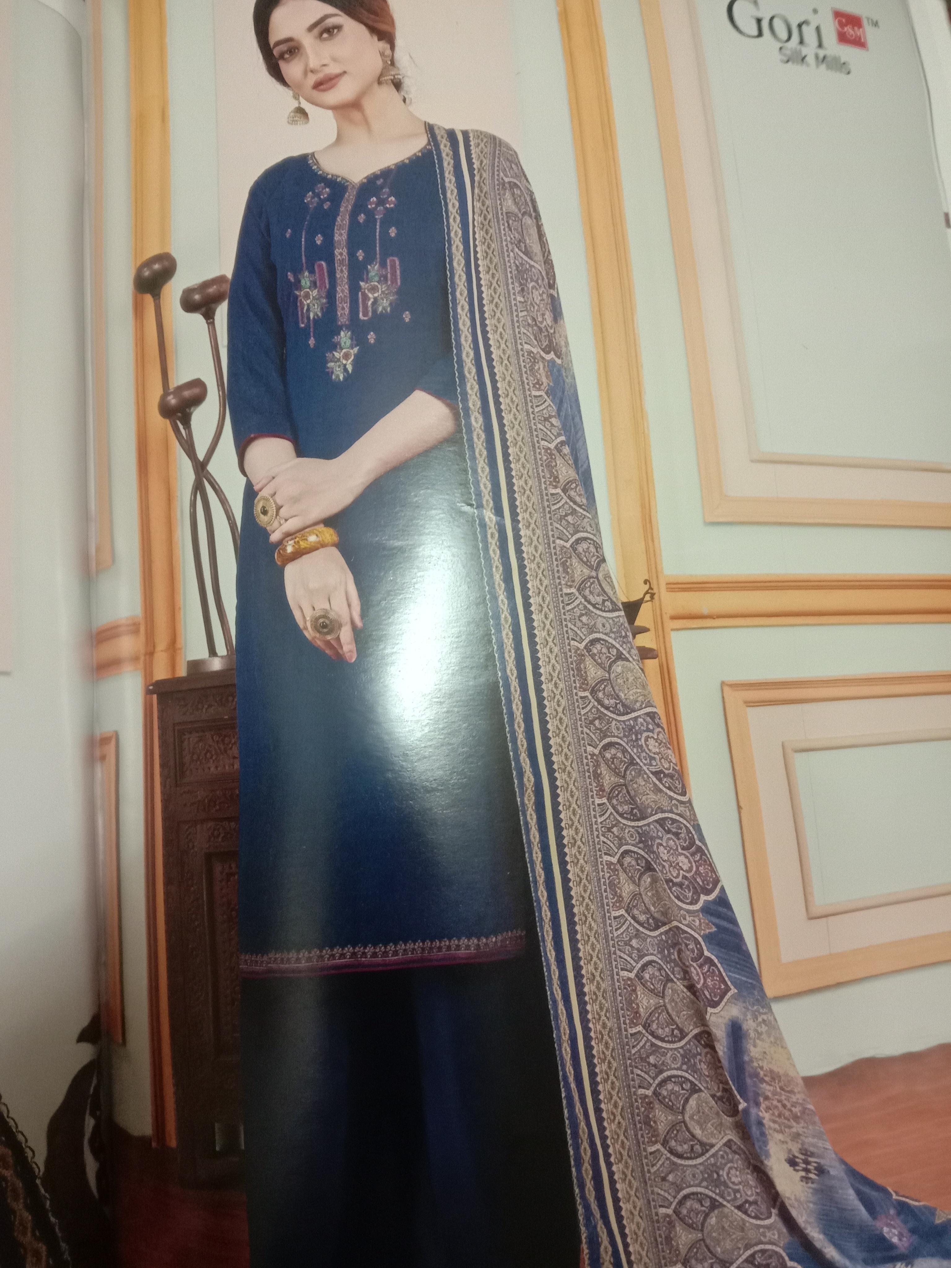 suite dupatta shalwar in silk - 18039878 - Standard Image - 1