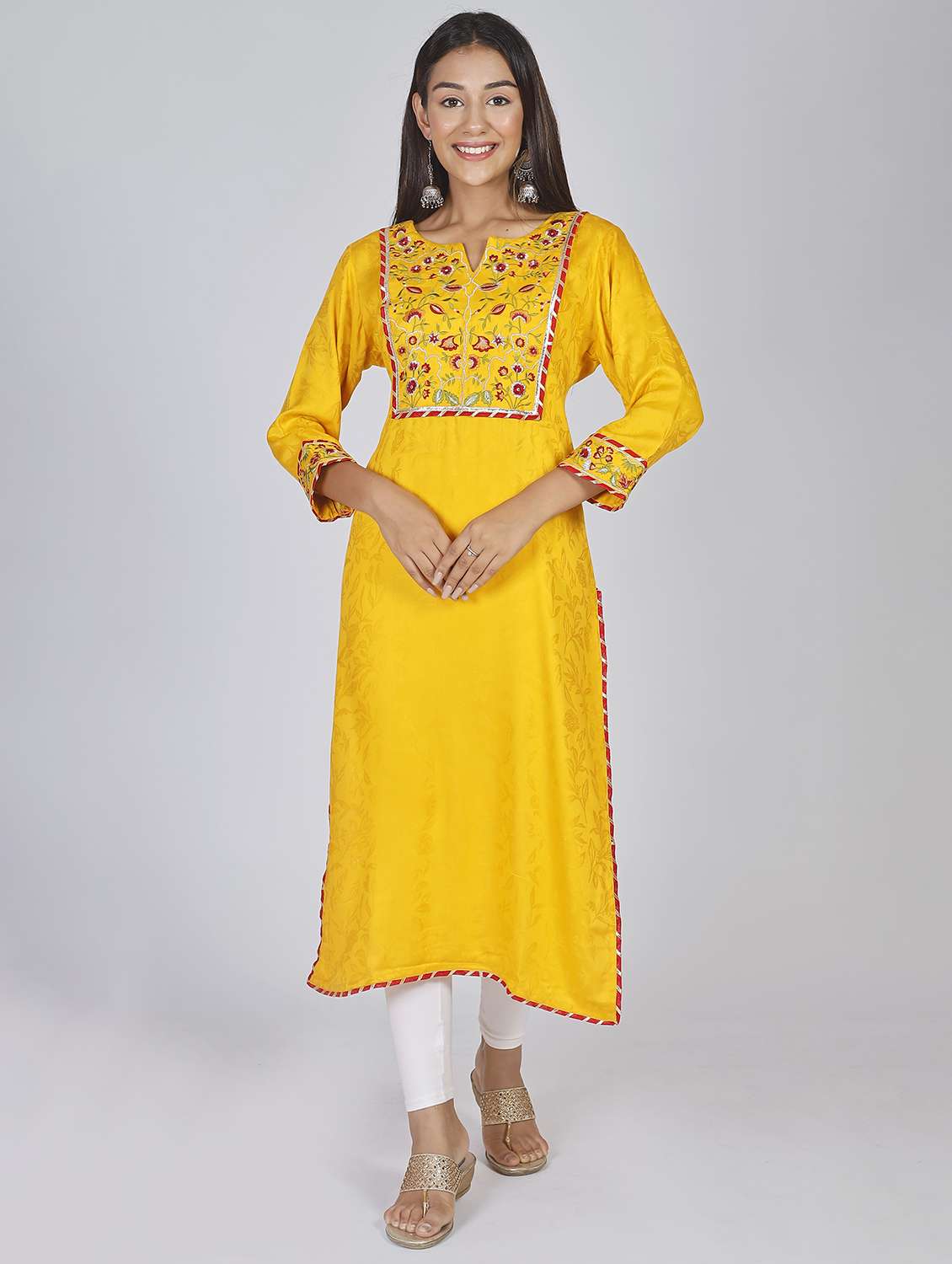 yellow modal kurta legging  set