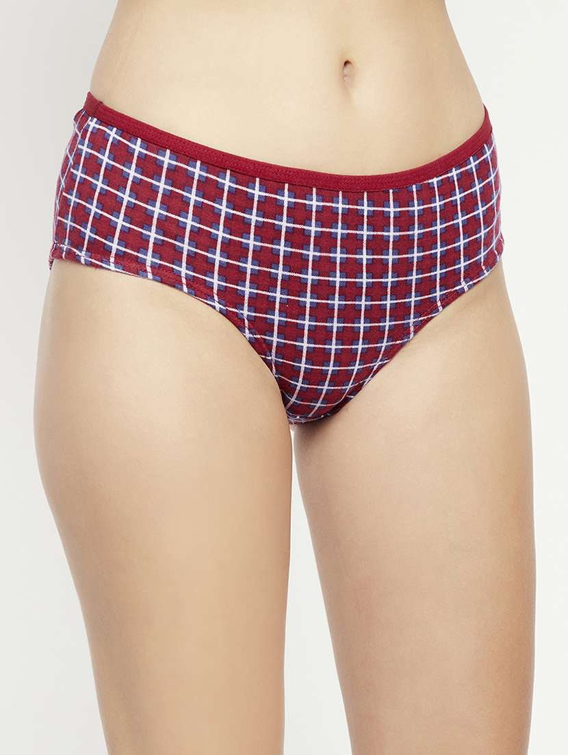 mid rise checkered hipster panty - 18040511 -  Standard Image - 1
