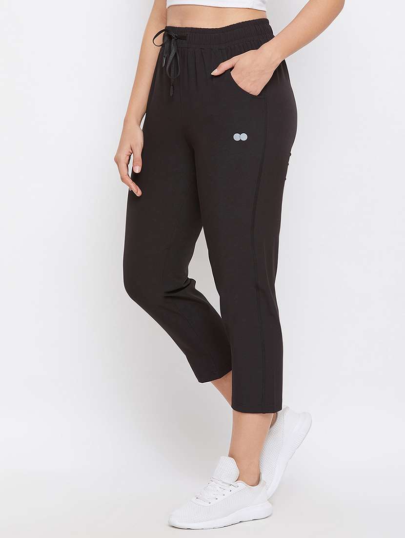 high rise solid track pant - 18040708 -  Standard Image - 1