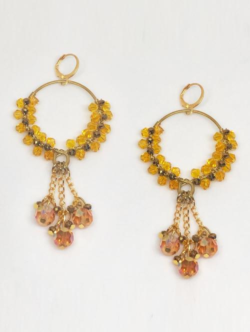 yellow crystals earrings - 18041075 - Standard Image - 0