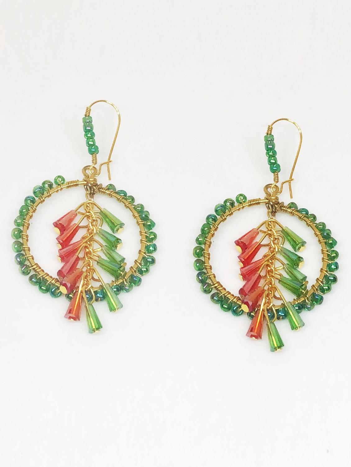 multi color drop earrings - 18041077 - Zoom Image - 0