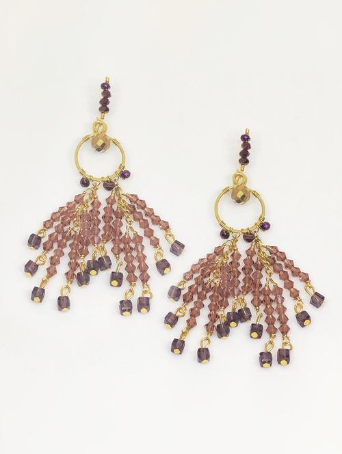 purple copper drop earring - 18041083 - Standard Image - 0