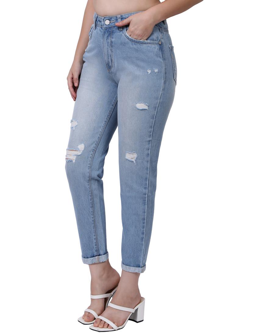 high rise stone washed jean - 18041264 -  Standard Image - 1