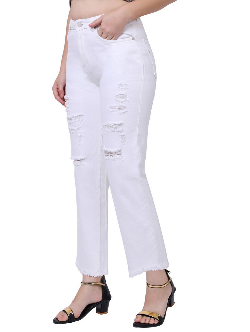 high rise knee slit jean - 18041267 -  Standard Image - 1