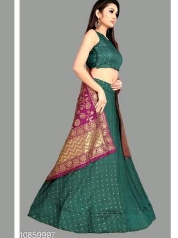 jacquard buti lehenga choli with banarasi  - 18041278 -  Standard Image - 1