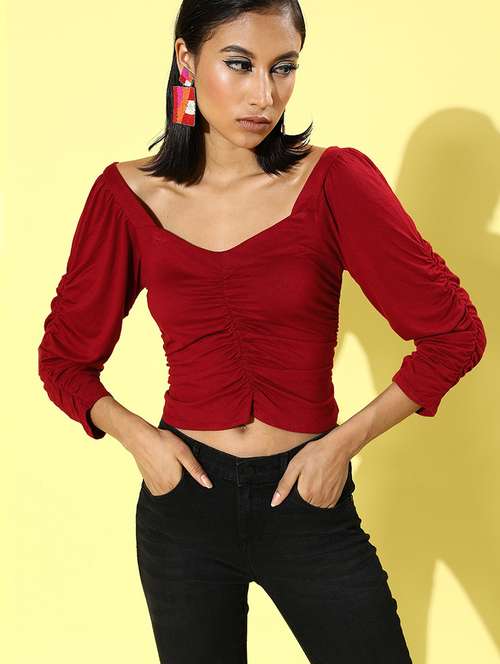 women's crop sweetheart neck top - 18041361 - Standard Image - 0