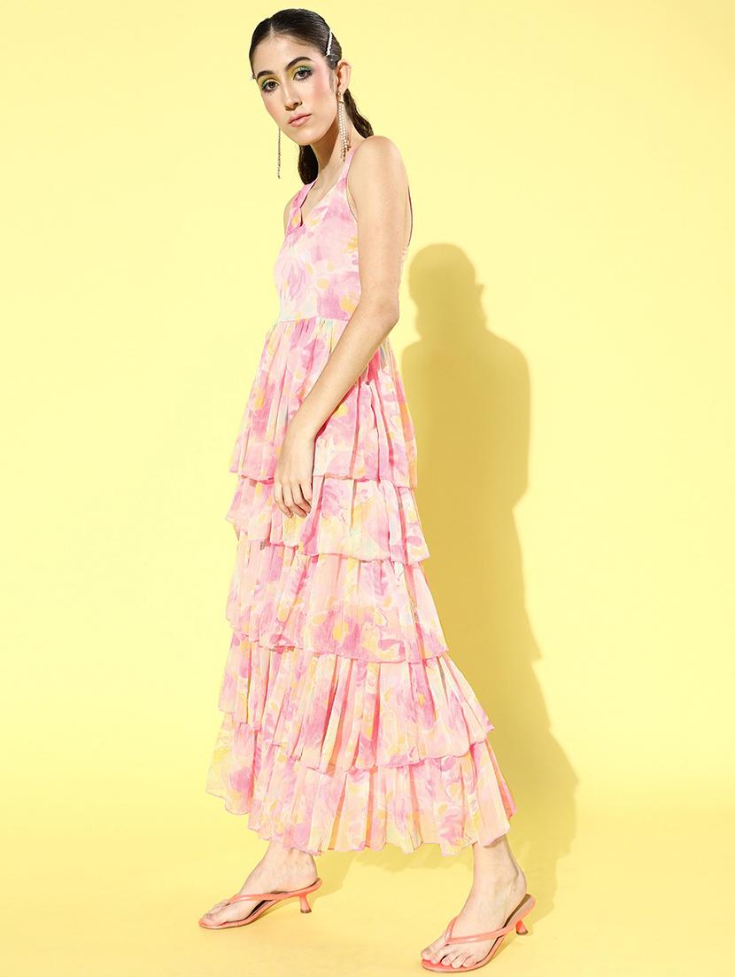 women's layered floral dress
