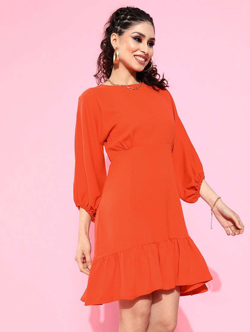 women's tiered dress solid dress