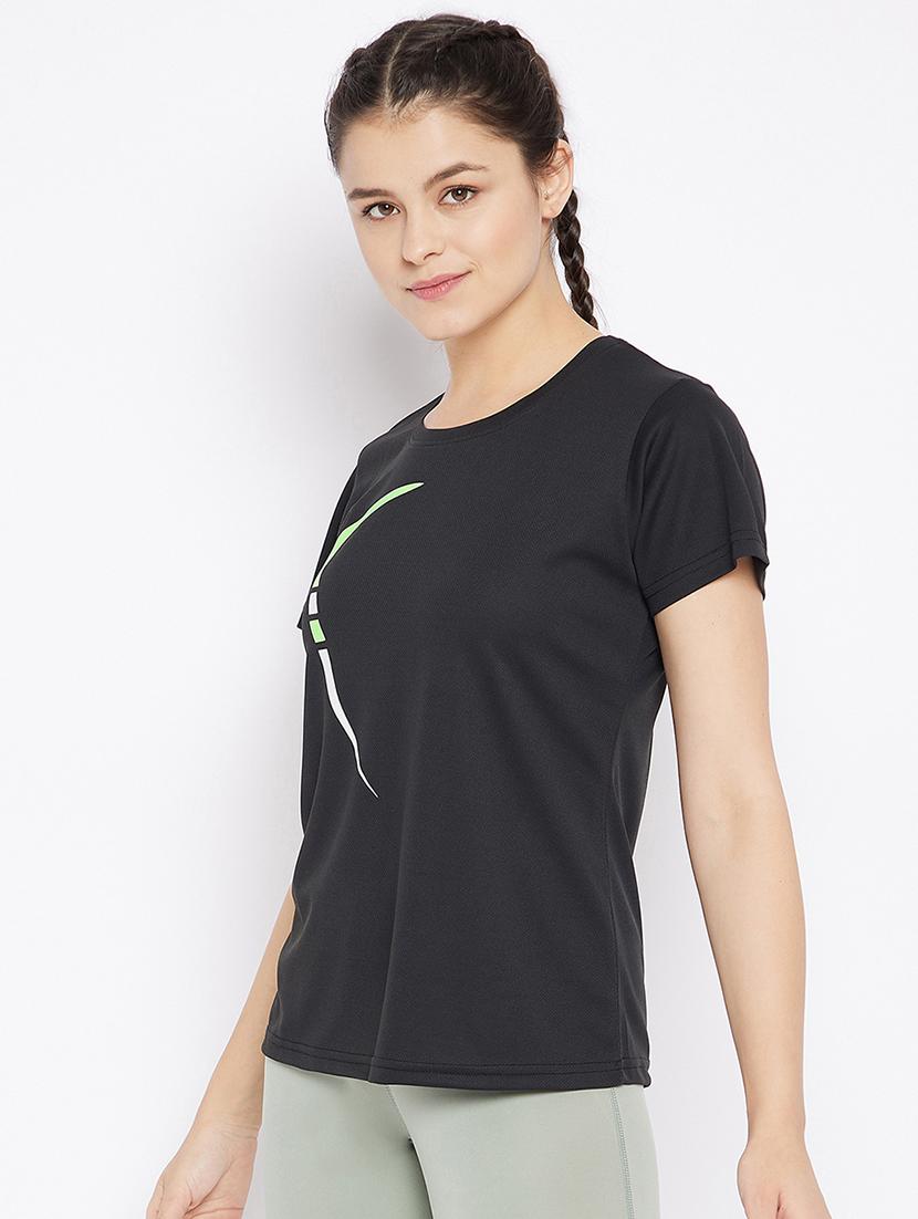 women's front print crew neck t-shirt - 18041621 - Standard Image - 1