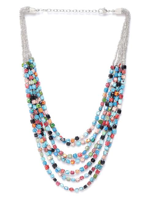 multicolored glass beaded layered necklace - 18041700 - Standard Image - 0