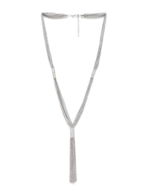 silver-plated tasseled multi-stranded necklace - 18041708 - Standard Image - 0