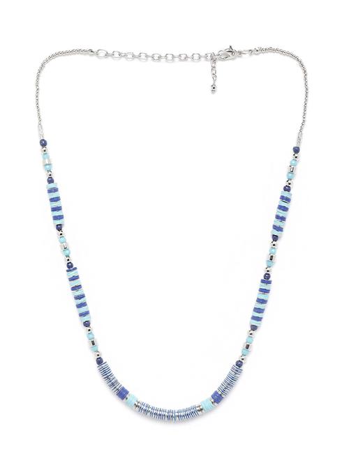 blue silver-plated beaded necklace - 18041715 -  Standard Image - 0