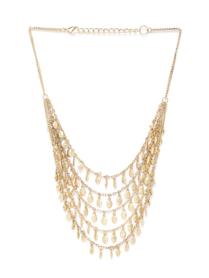 gold metal necklace