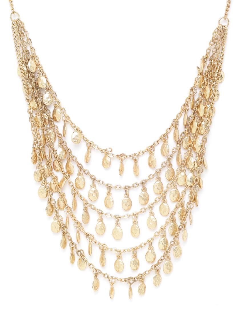 gold metal necklace - 18041724 - Standard Image - 1