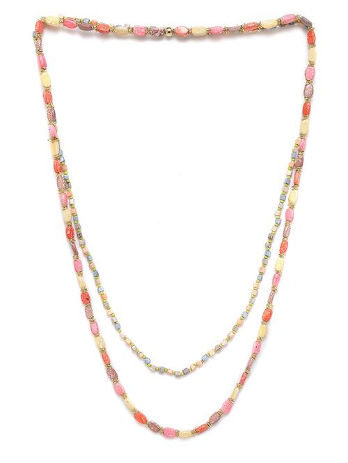 multicoloured beaded dual-stranded necklace - 18041734 - Standard Image - 0