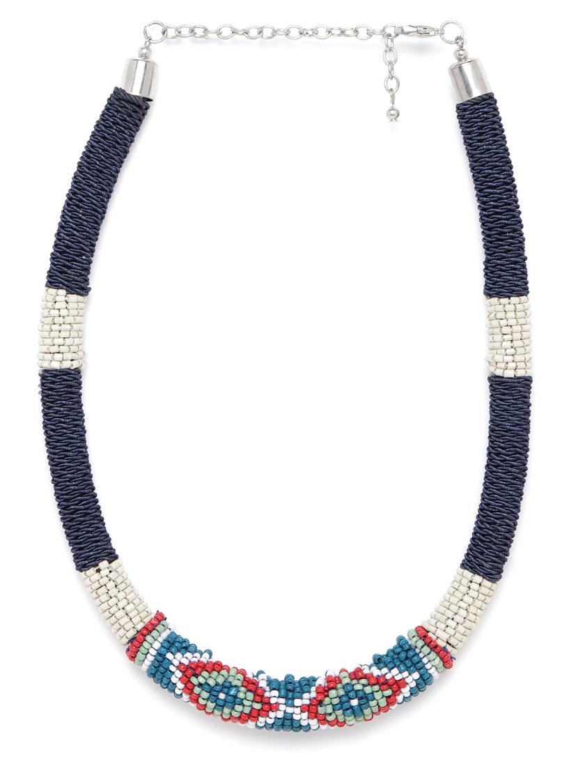 women blue & off-white beaded necklace - 18041817 - Zoom Image - 0