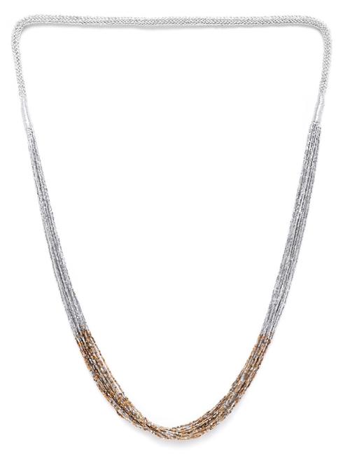 silver-toned & gold-toned beaded multi-stranded necklace - 18041871 -  Standard Image - 0