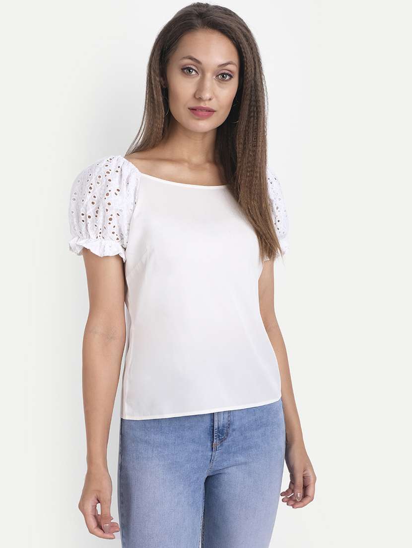 women's straight boat neck top