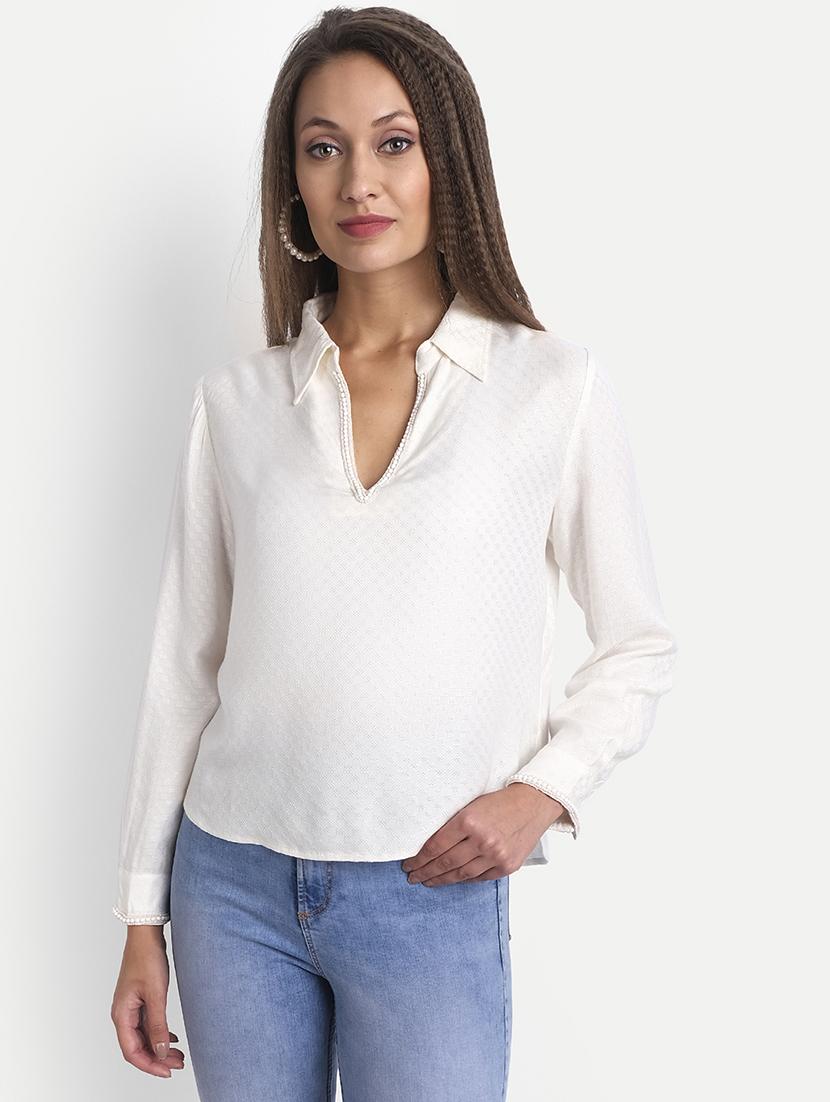 women's straight collared top - 18042058 - Zoom Image - 0
