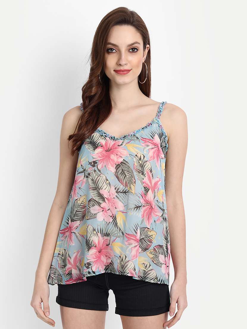 women's a line shoulder strap top