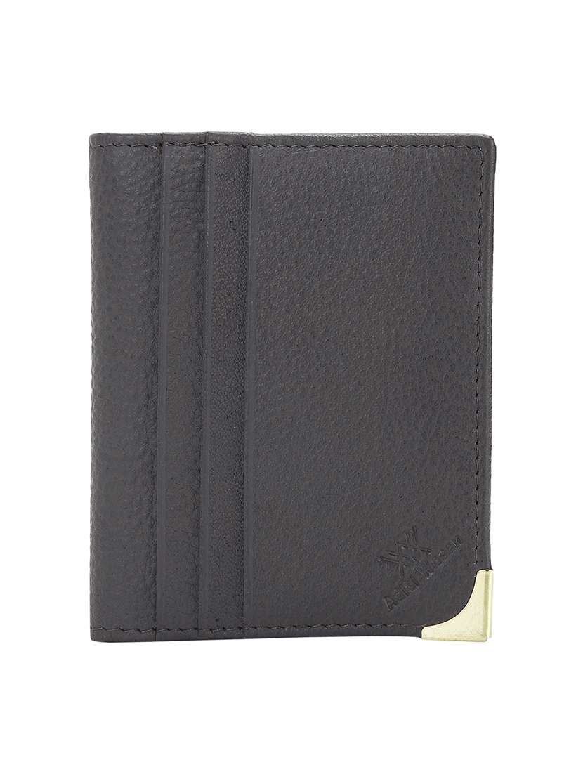 grey leather card holder