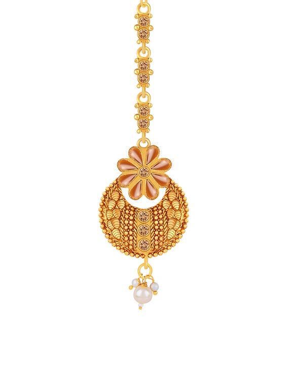 amazing gold plated traditional maang tikka - 18042326 -  Standard Image - 1