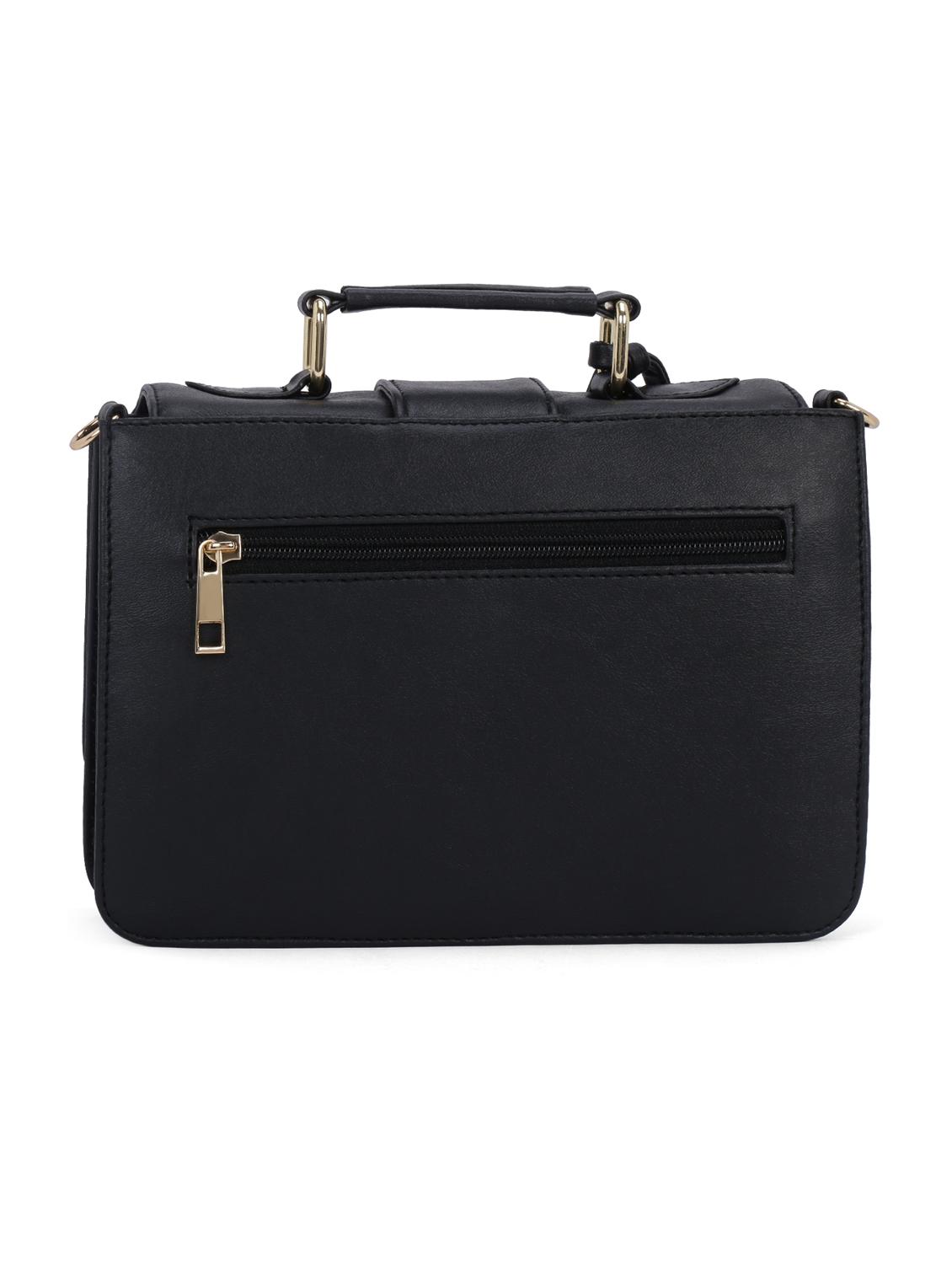 black leatherette (pu) sling bag - 18042358 - Standard Image - 1