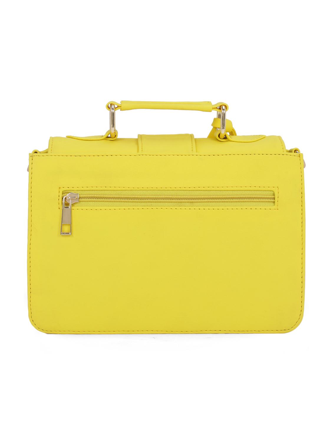 yellow leatherette (pu) sling bag - 18042359 - Standard Image - 1