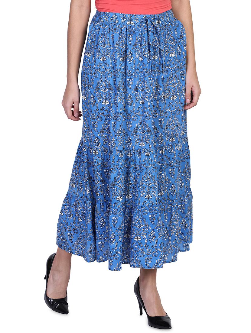 mid rise floral a-line skirt - 18042559 - Standard Image - 1