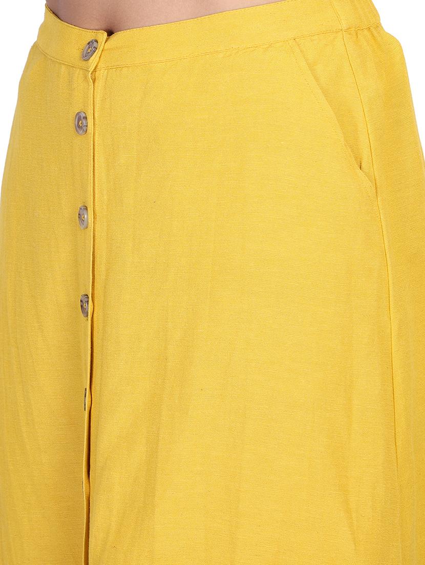 mid rise solid a-line skirt - 18042562 - Standard Image - 4