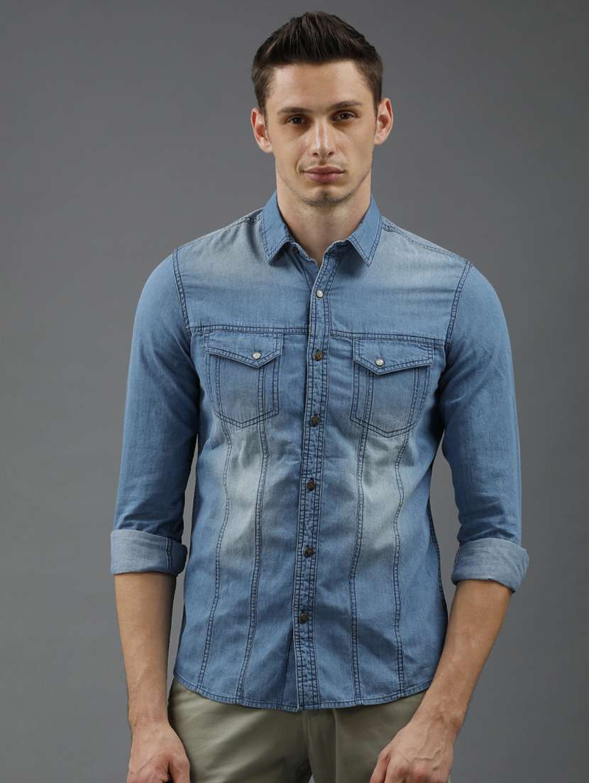light blue faded casual shirt