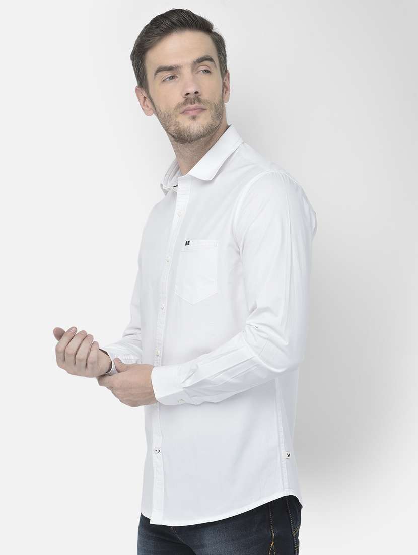 white solid casual shirt - 18042944 -  Standard Image - 1