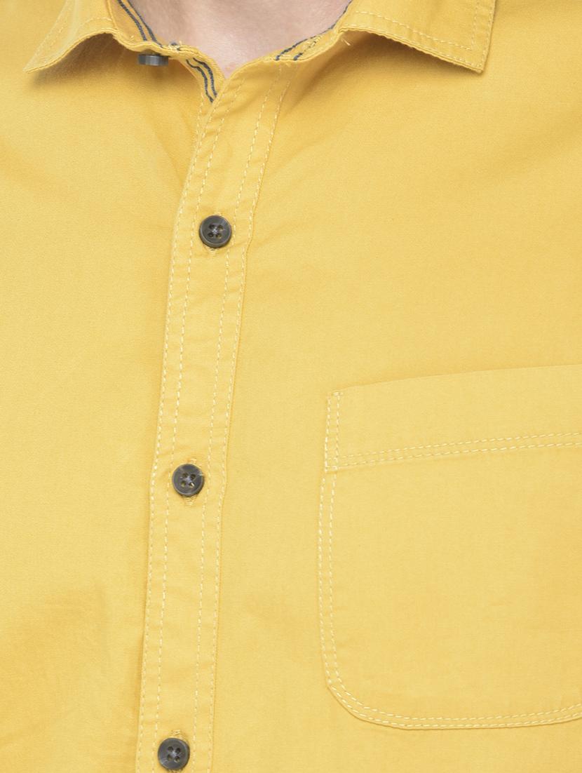 yellow solid casual shirt - 18042951 - Standard Image - 4
