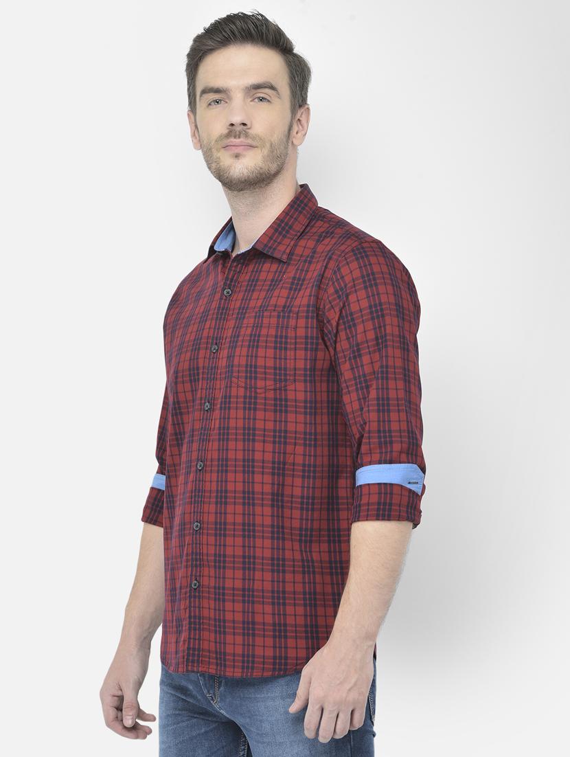 red checkered casual shirt - 18042954 - Standard Image - 1