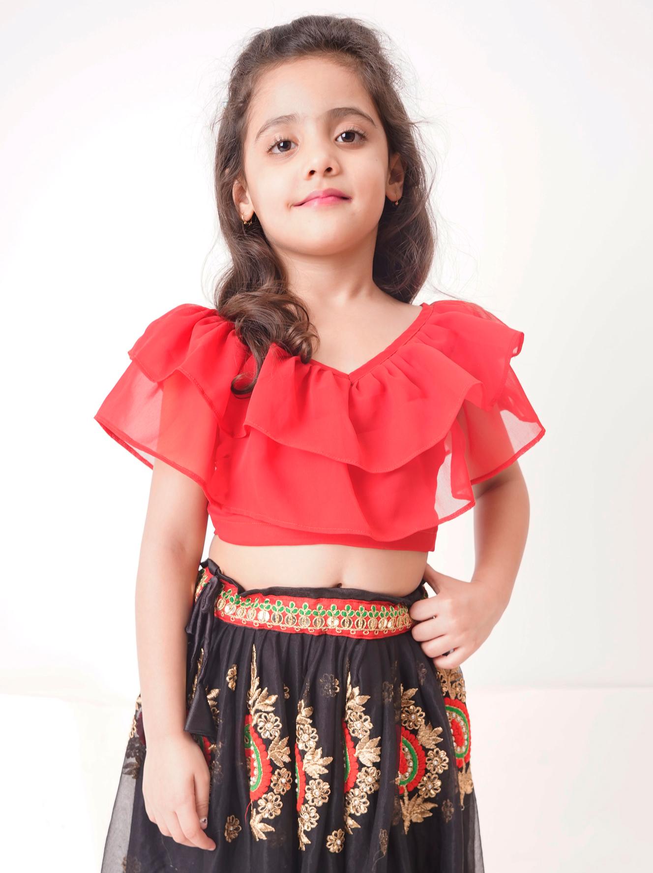 girls lehenga choli ethnic wear, party - 18043830 - Standard Image - 1
