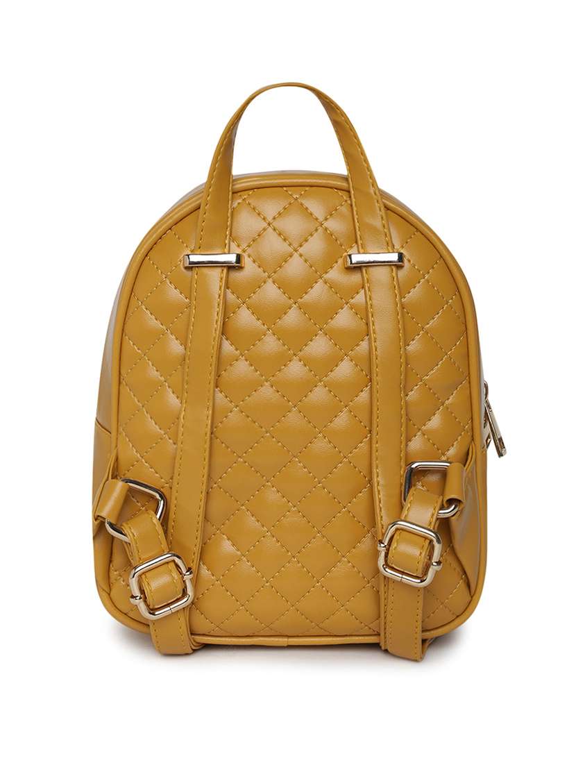 yellow leatherette (pu) regular backpack - 18044010 - Standard Image - 1
