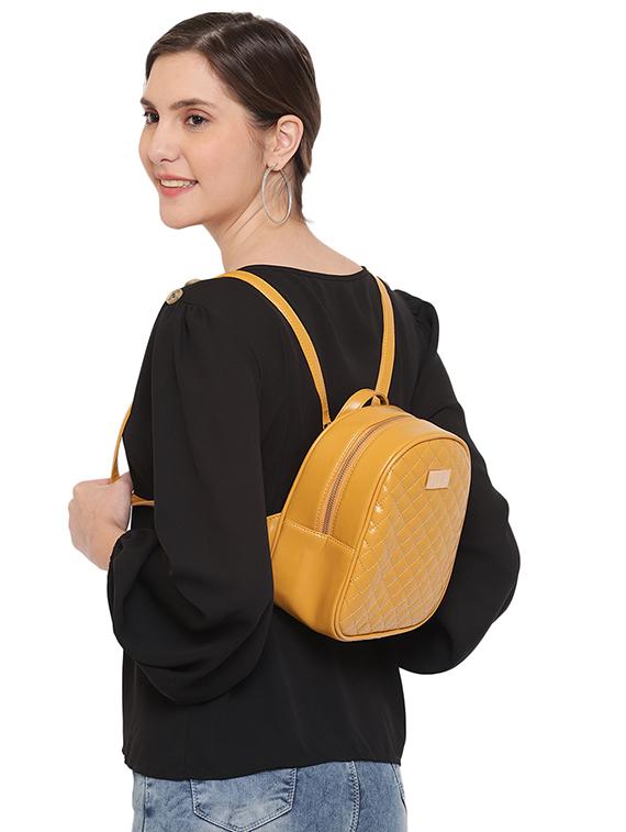 yellow leatherette (pu) regular backpack - 18044010 - Standard Image - 4