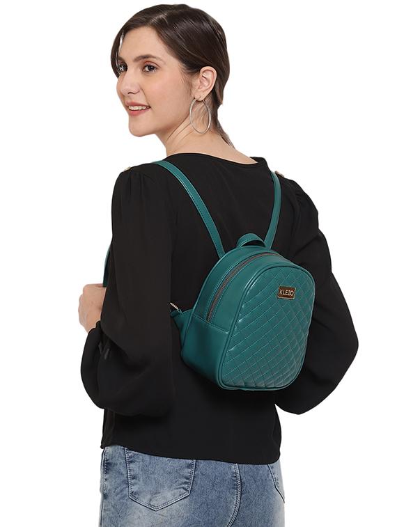 green leatherette (pu) regular backpack - 18044012 - Standard Image - 4