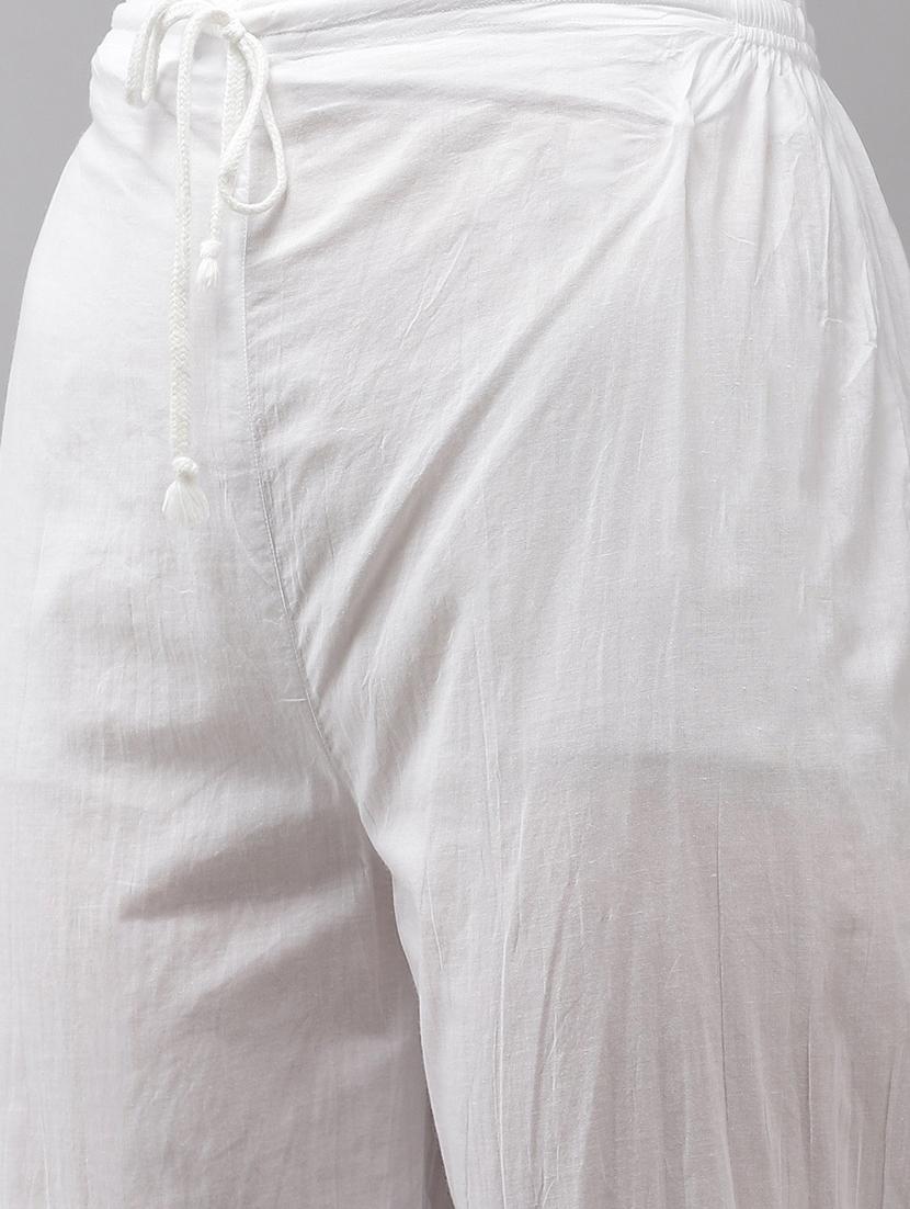 ada hand-embroidered white chikankari kurta palazzo set - 18044165 - Standard Image - 4