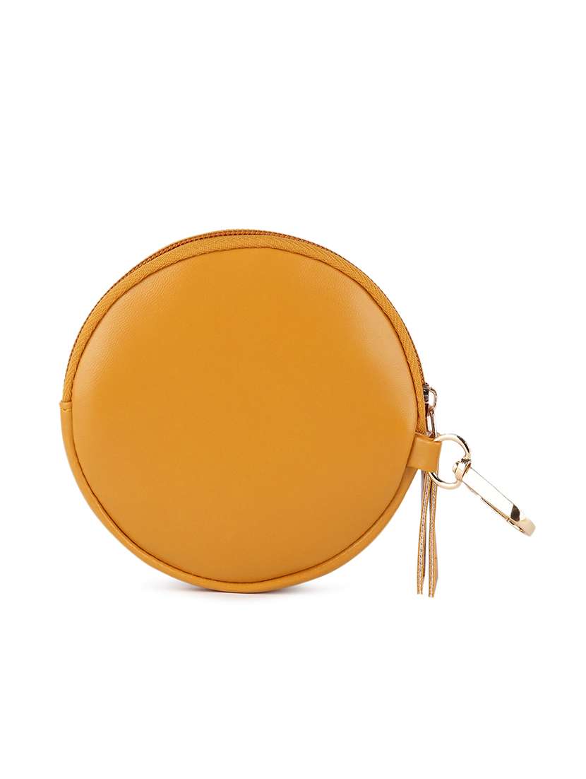 yellow leatherette (pu) regular pouch - 18044366 -  Standard Image - 1