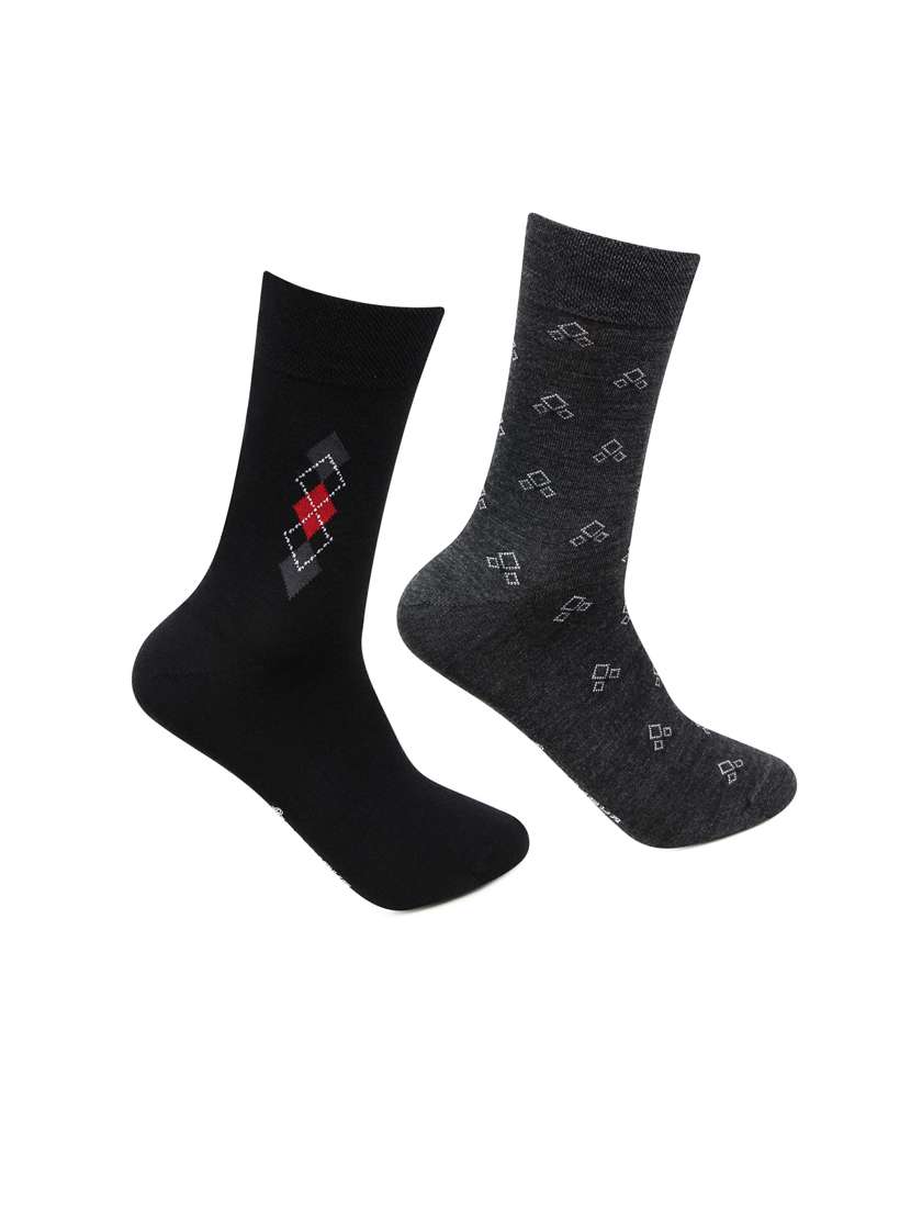 men pack of 2 printed above ankle length socks - 18044691 - Zoom Image - 0