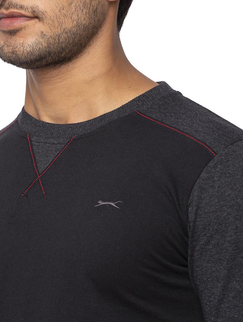 black color block t-shirt - 18045367 - Standard Image - 4