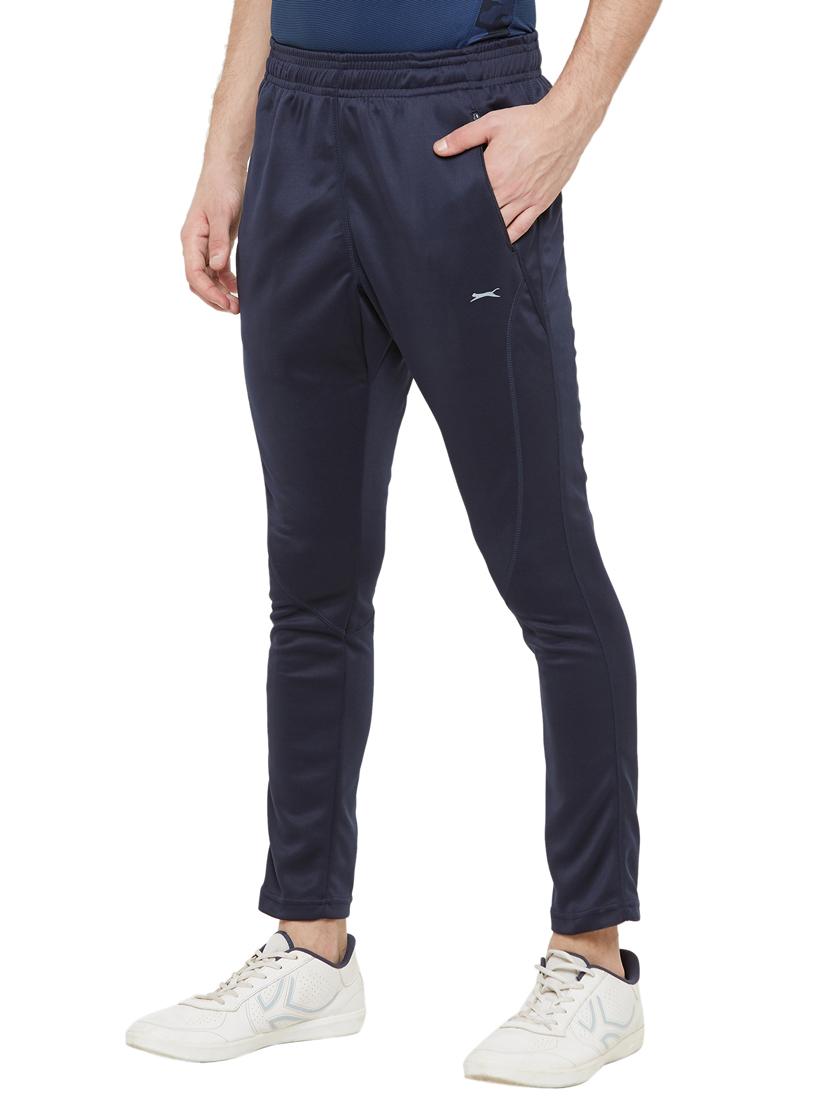 navy blue solid full length track pant - 18045382 -  Standard Image - 1