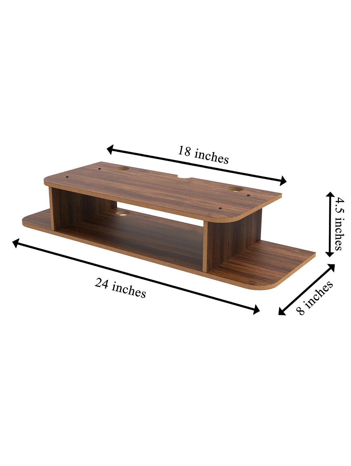home sparkle straight set top box holder floating shelf (dark brown) - 18045679 - Standard Image - 4